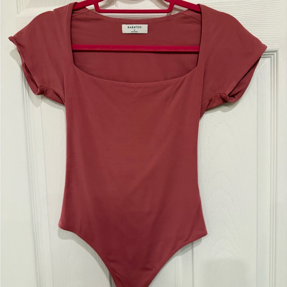 Aritzia Babaton Women's Pink Bodysuit Top